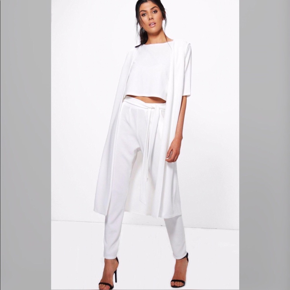 3 Piece Trouser Crop & Duster Co-ord